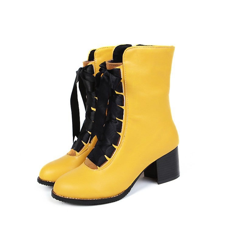 Factory 2018 New Size 33-46 Low Tube Mid Heel Student Martin Boots Tide 18120 - Image 1