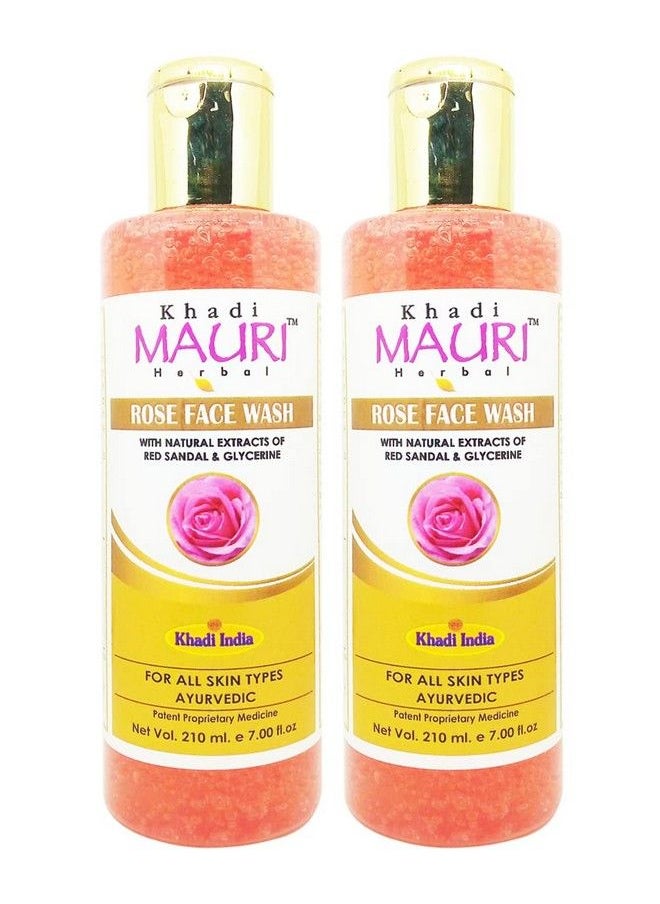 Khadi MAURI Rose Face Wash Pack Of 2 Face Wash (420 Ml) (Rosefwxx2)  - Image 2