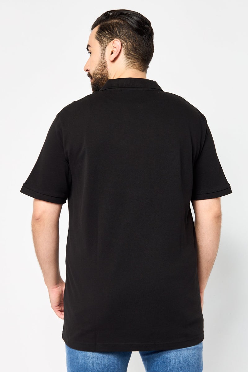JOHN RICHMOND Men Regular Fit Brand Logo Short Sleeves Polo Shirt, Black - Image 2