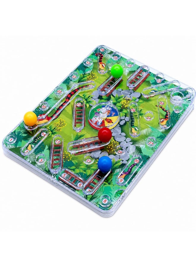 vGRASSP 3D Snakes and Ladders Board Game for Kids & Family, Interactive Strategy Table Game with Dice and Colorful Playing Pieces, Educational Indoor Board Game for Boys & Girls, Classic Snake and Ladder Travel Game, Brain Development, Logic, Concentration, Family Party Game, Portable Toy for Ages 3+ - Image 1