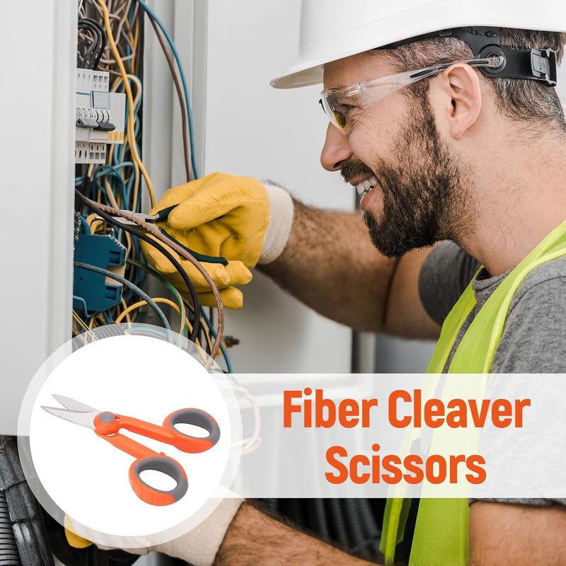 Fiber Cleaver Scissors, Fiber Optic Cutter Telecom Cable Scissors Electrical Shears Fiber Cutting Tool for Telecommunication, Catv Engineering - Image 3