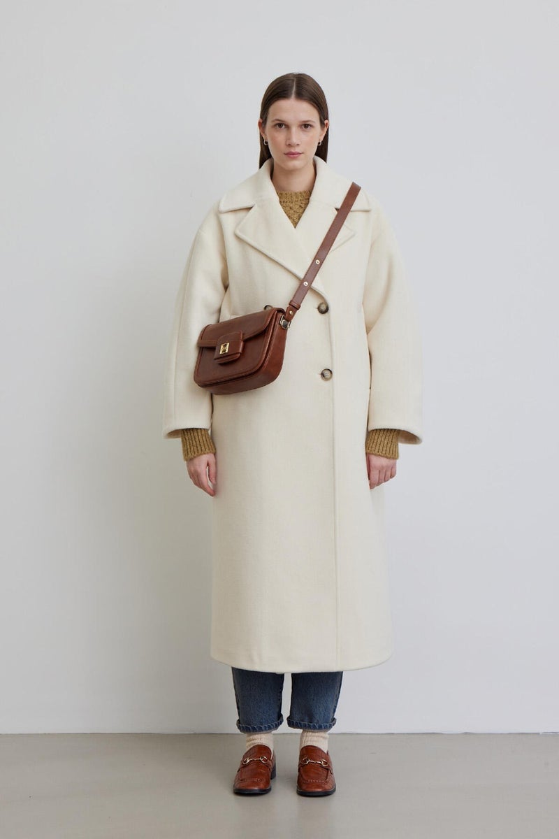 Manuka Alexa Premium Double Breasted Coat Ecru  - Image 4