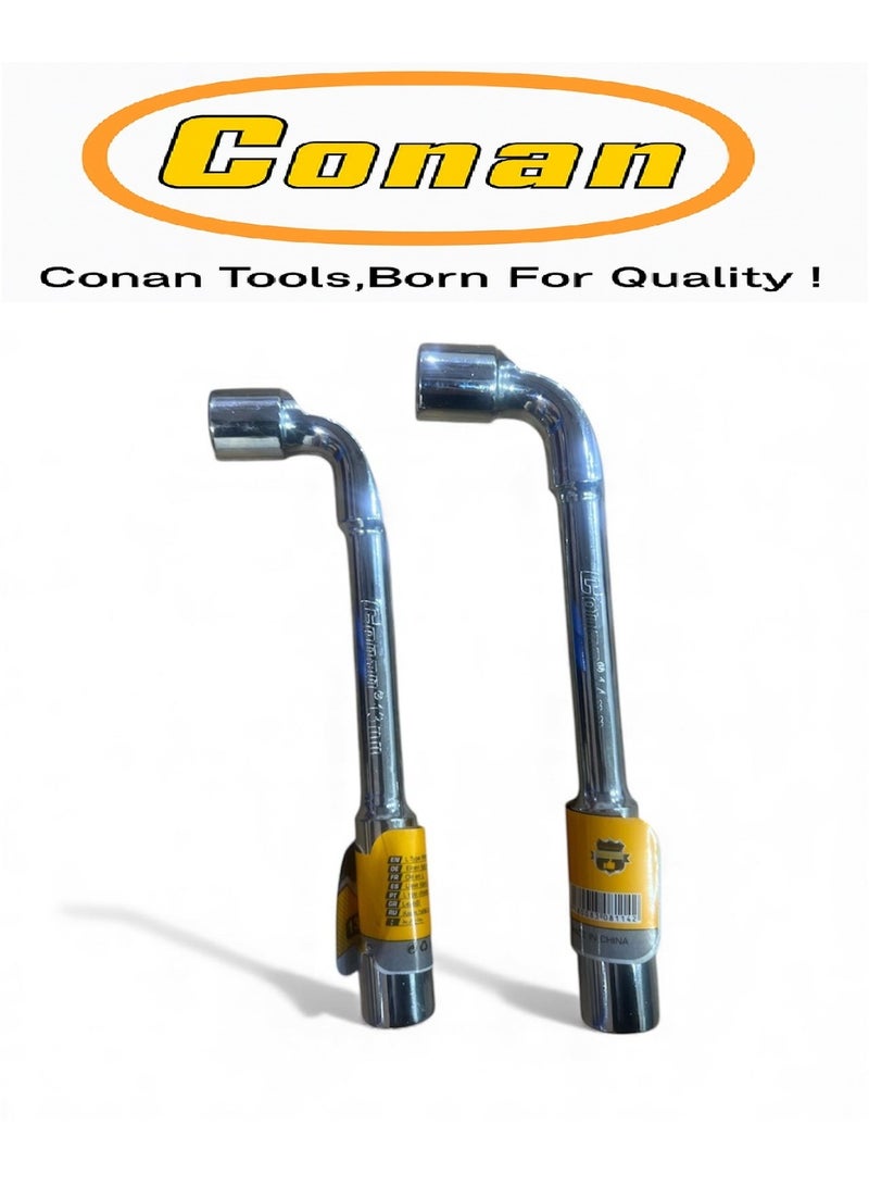Conan 2 Pieces – Conan Long L-Type Socket Wrench Set – 13mm (Model 10005765) + 14mm (Model 10005766) – Heavy-Duty Hardened Steel for Industrial & Home Use - Image 1