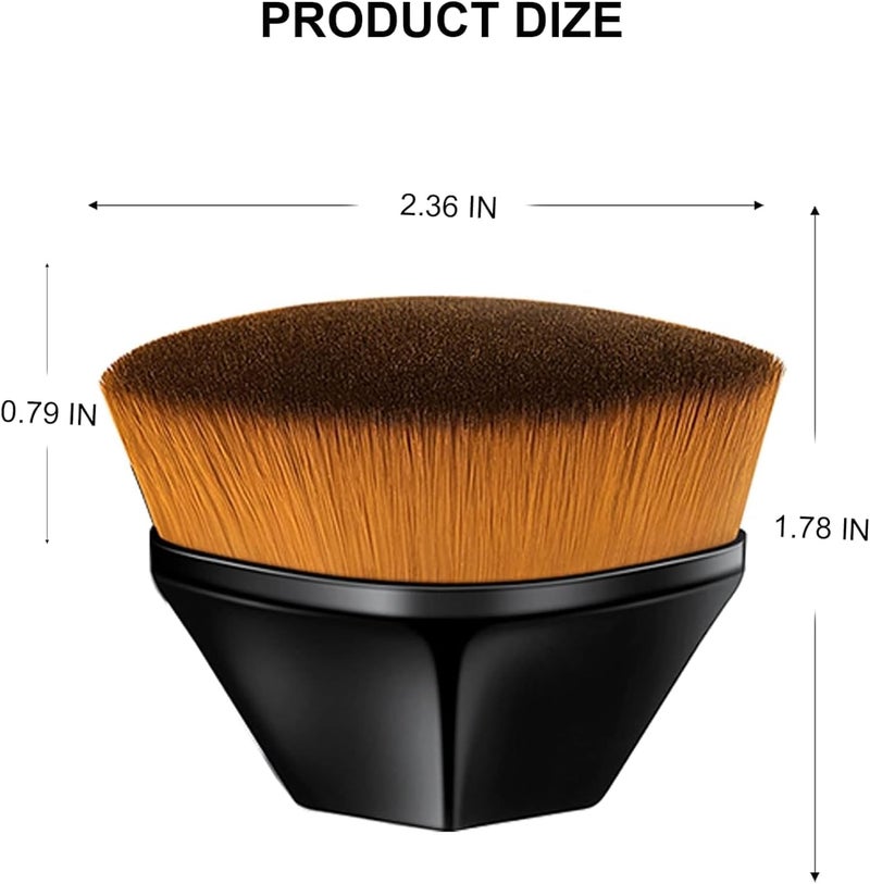 Fastmart Foundation Makeup Brush, Kabuki Hexagon Face Blush Liquid Powder Foundation Brush for Blending Liquid, Cream or Flawless Powder Cosmetics (Black) - Image 2