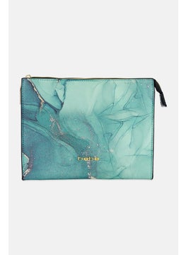 bebe Women Brand Logo Cosmetic Bag, Green  - Image 1