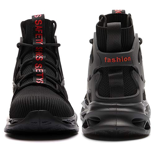ORISTACO Work Safety Steel Toe Boots, Lightweight Breathable Industrial Construction Boots, High Cut 799 Black 49 - Image 3