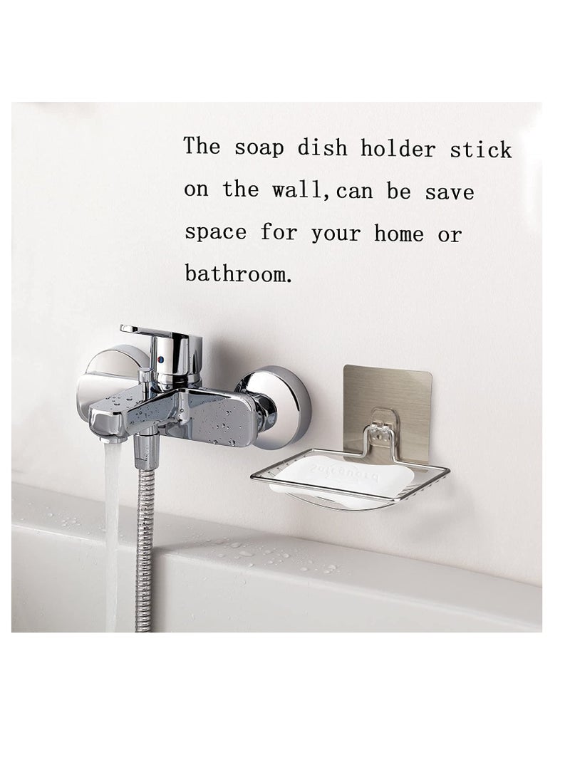 Self-Adhesive Wall-Mounted Soap Dish Holder, Keeps Soap Dry and Odor-Free, Easy to Clean with Strong Suction Cup, Space-Saving Storage Rack for Kitchen and Bathroom Shower - Image 4