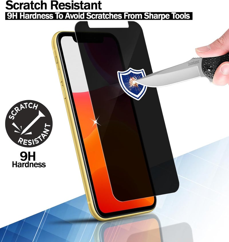 RKINC Wet anti slip Screen Protector [3-Pack] for iPhone 11 Pro Max, XS Max, Privacy Tempered Glass Film Screen Protector, [Anti Spy][Anti-Scratch][Bubble-Free] Multi-use well optimized build - Image 3