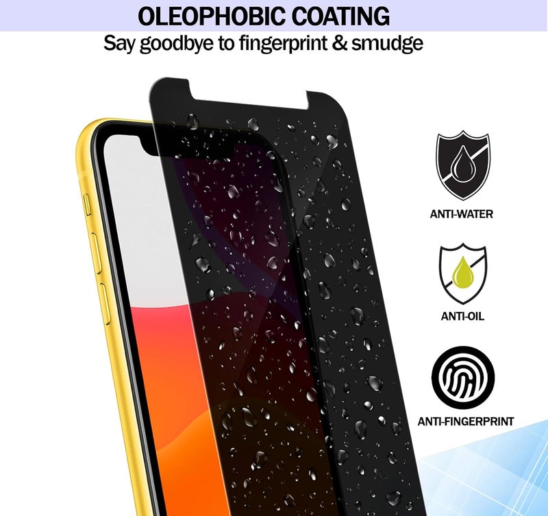 RKINC Wet anti slip Screen Protector [3-Pack] for iPhone 11 Pro Max, XS Max, Privacy Tempered Glass Film Screen Protector, [Anti Spy][Anti-Scratch][Bubble-Free] Multi-use well optimized build - Image 4