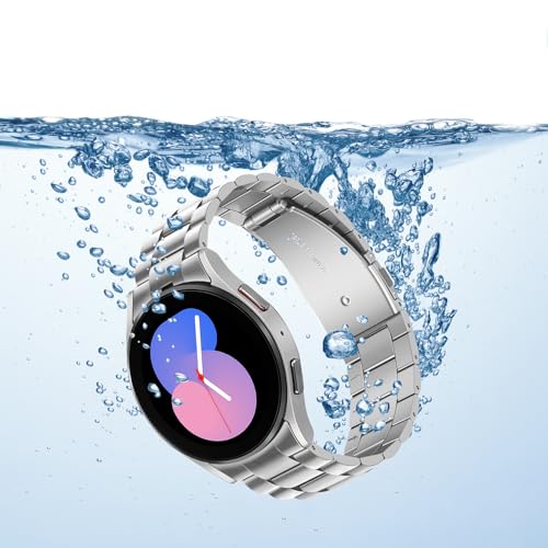 Anlinser No Gap Bands Compatible with Samsung Galaxy Watch 7/6/5/4/FE Band 44mm 40mm/Watch 6 Classic Band 47mm 43mm/Watch 5 Pro 45mm/Watch 4 Classic, 20mm Metal Strap for Women Men, Silver - Image 4