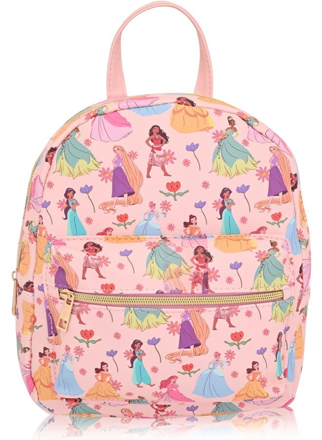 Fast Forward حقيبة ظهر أميرة ديزني للنساء والرجال واليونيسكس | حقيبة صغيرة لطيفة من جلد PU مقاس 10 بوصات | حقيبة أميرة وإكسسوارات أميرة - Image 1
