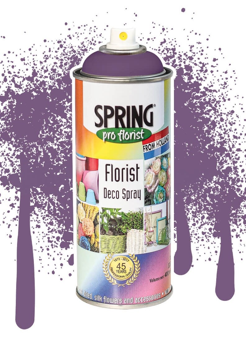 SPRING Spring Color Spray Regal Purple, 400ml, High-Quality Floral Spray for Fresh or Artificial Flowers 
