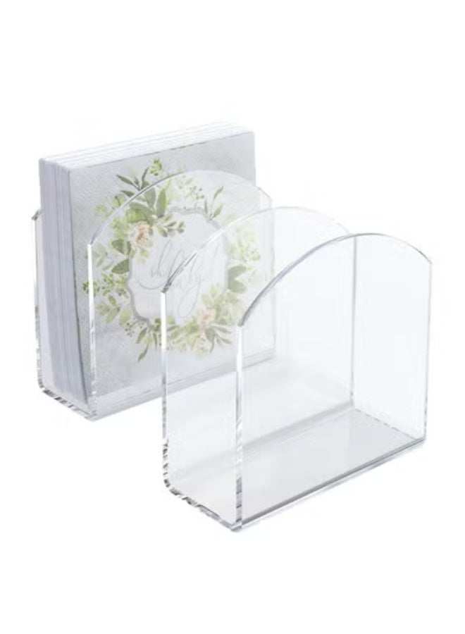 ZAMZIN 2.8mm 2Pcs Crystal Clear Acrylic Napkin Holder Tabletop Paper Napkin Stand Freestanding Tissue Dispenser for Dining Table Kitchen Restaurant Café Hotel Home Office Table Decor Accessories - Image 4