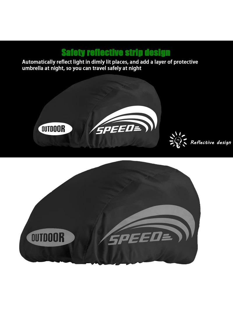 SOLARAE 2-Pack Waterproof Reflective Bike Helmet Covers - High Visibility Bicycle Helmet Rain Covers with Reflective Strips for Enhanced Safety and Protection. - Image 5