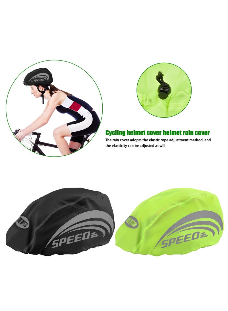SOLARAE 2-Pack Waterproof Reflective Bike Helmet Covers - High Visibility Bicycle Helmet Rain Covers with Reflective Strips for Enhanced Safety and Protection. - Image 3