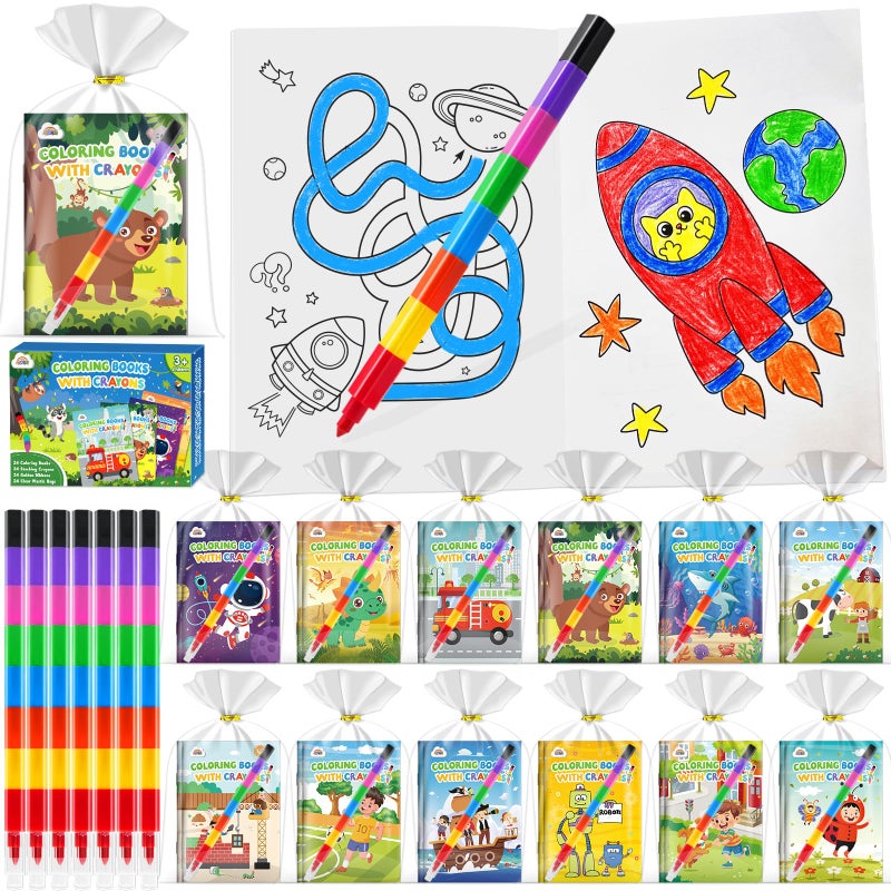 ZMLM 24 Pack Easter Coloring Books for Kids with Crayons Party Favors for Kids 48 Goodie Bags Stuffers for Toddlers Easter Basket Stuffers Classroom Prizes Birthday Return GiftsBoys - Image 3