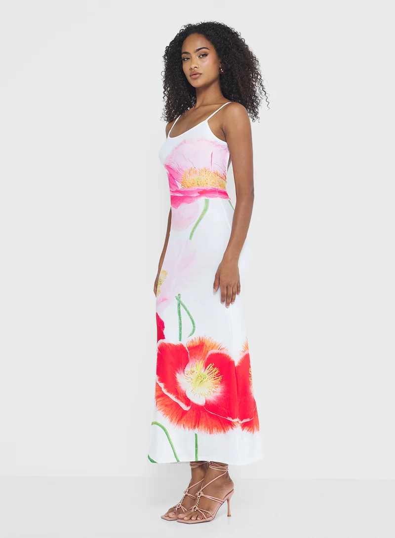 Ginger Srappy Floral Bodycon Dress