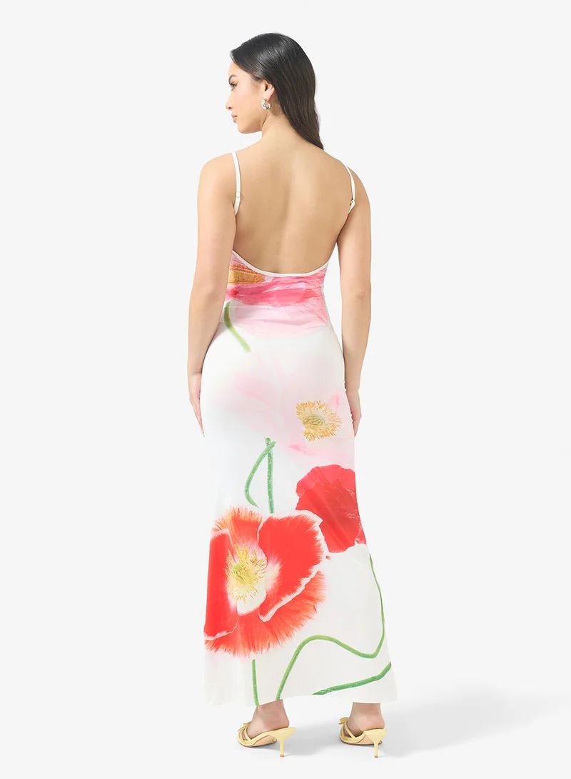 Ginger Srappy Floral Bodycon Dress
