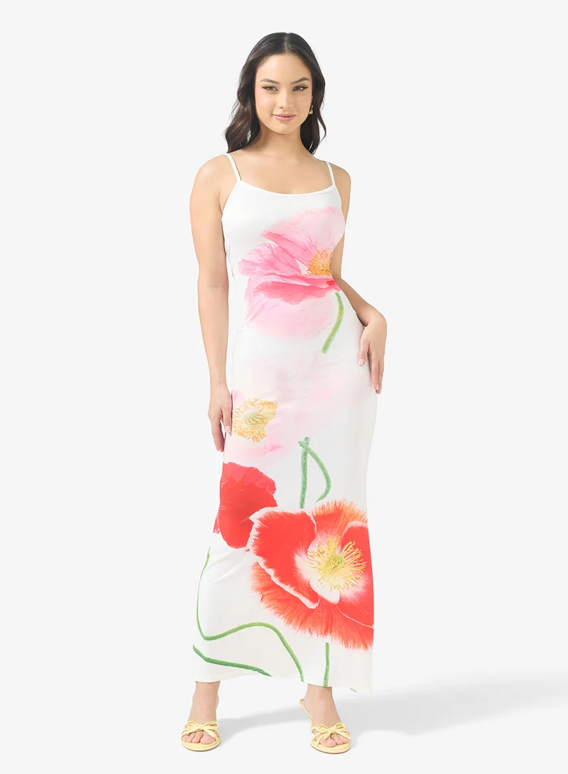 Ginger Srappy Floral Bodycon Dress