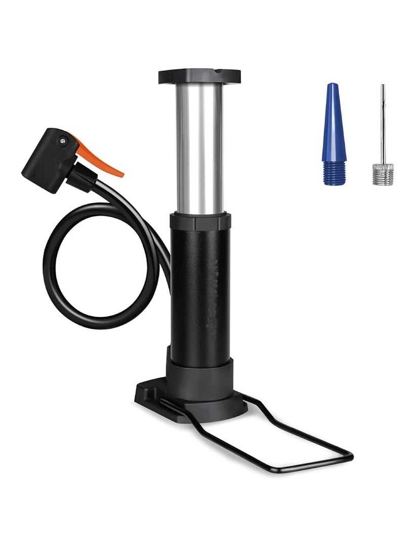 Yuwell Multipurpose Mini Bike Pump Portable Bike Floor Mini Pump For Bicycle Tire With Dunlop Valves And Gas Needle For Road Bike Mountain Bike Balls Outdoor And Home Use  - Image 1