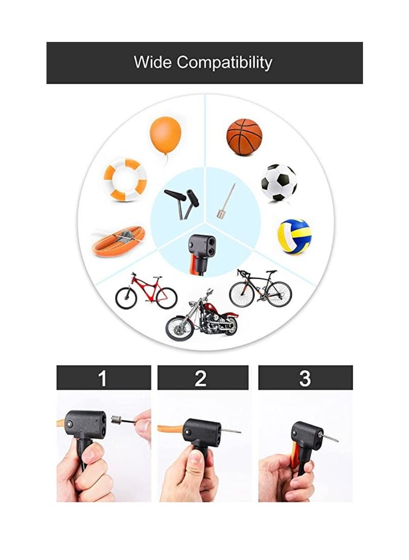 Yuwell Multipurpose Mini Bike Pump Portable Bike Floor Mini Pump For Bicycle Tire With Dunlop Valves And Gas Needle For Road Bike Mountain Bike Balls Outdoor And Home Use  - Image 3