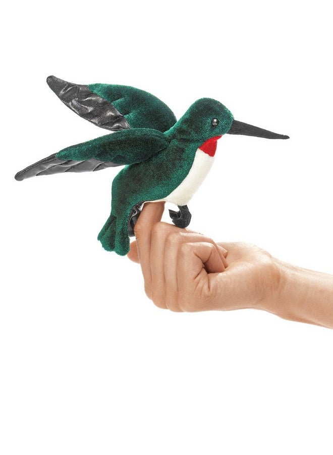 Folkmanis Mini Hummingbird Finger Puppet, Bluegreen, White, Red, Black, 1 EA - Image 1