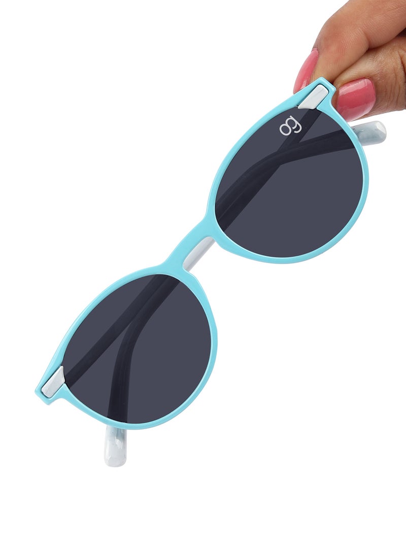 Woggles Stylish Blue & Grey Wayfarer Kids Sunglasses - Image 3