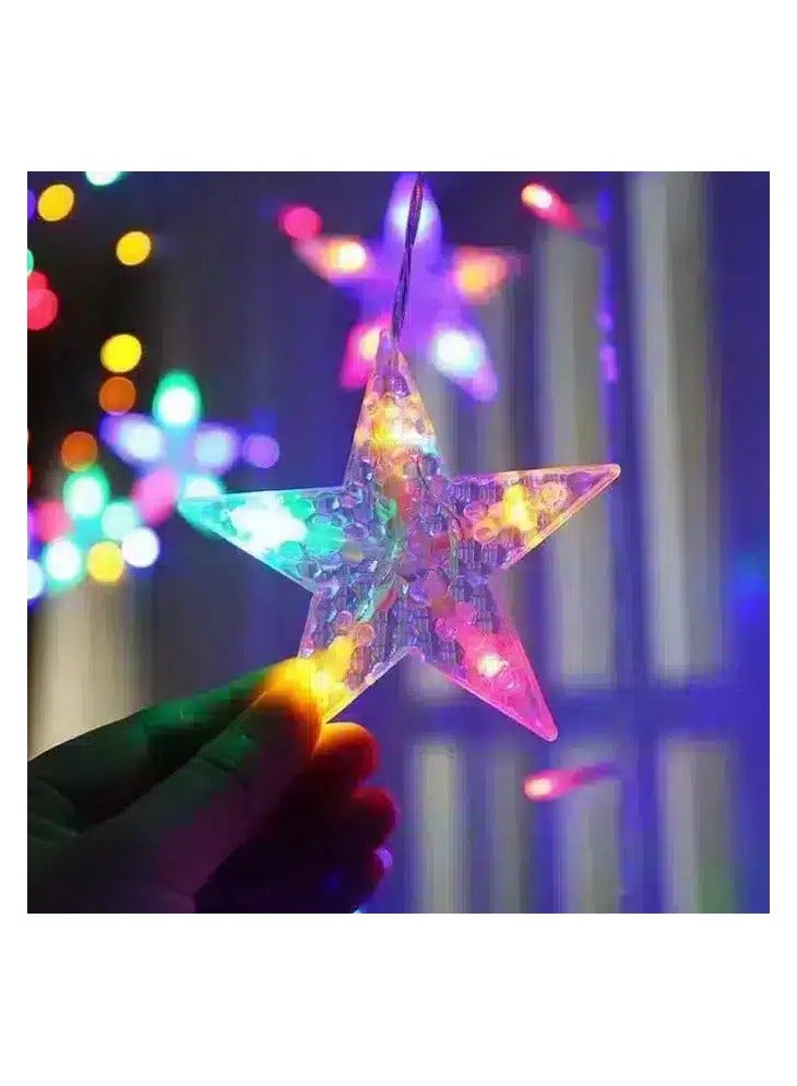 2.5M LED أضواء سلسلة الجنية الخماسية شكل نجمة أضواء الستار رمضان هدية، متعدد ، 2.5 أمتار، 2.5 ميتر - Image 2