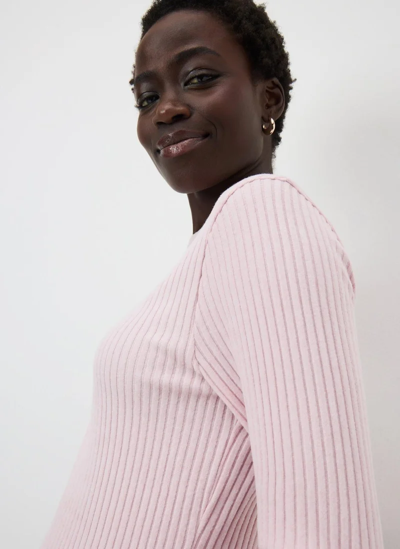 Matalan Pink Ribbed Soft Touch Long Sleeve Top