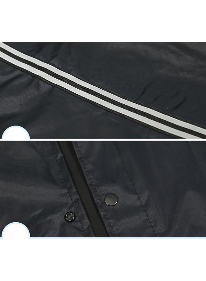 Long Sleeve Outdoor Travel Waterproof Hooded Neck Raincoat Black - Image 5