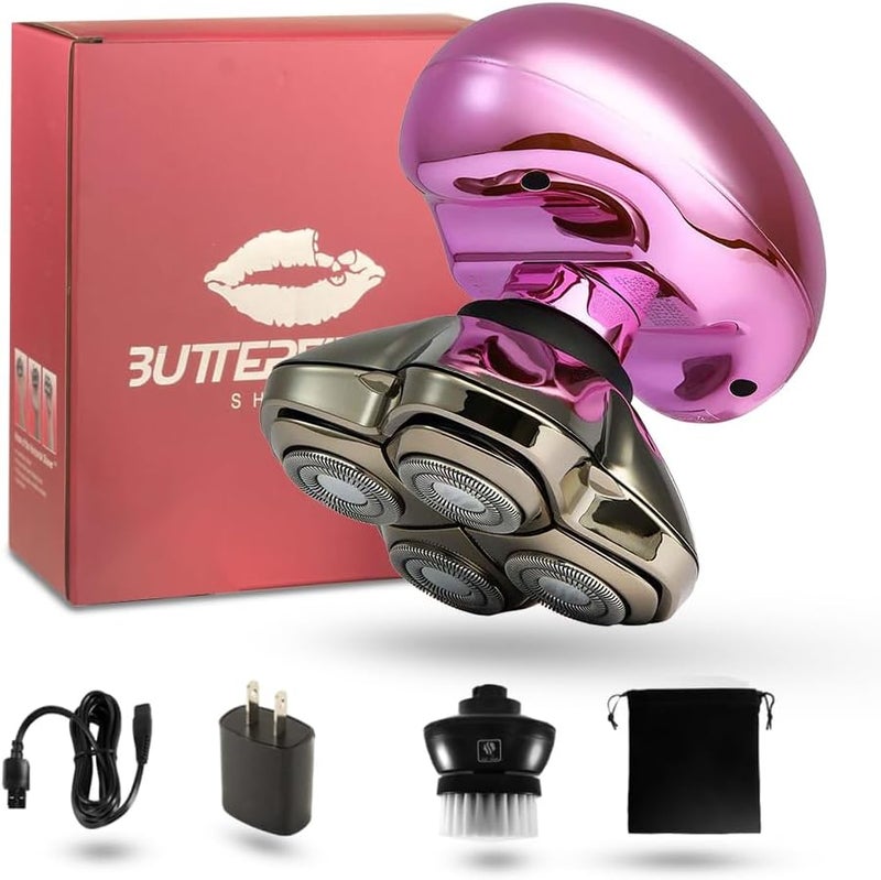 Skull Shaver Butterfly Kiss Pro Pink Ultimate Electric Razor for WomenGift for Her Bikini Trimmer Lady Shaver Face Hair Remover - Image 1