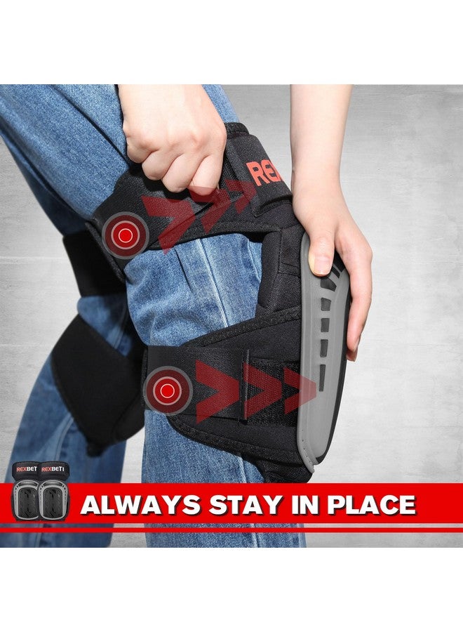 REXBETI REXBETI Knee Pads for Work, Construction Knee Pads for Men, Heavy Duty Comfortable Anti-slip Foam Gel for Gardening Flooring and Cleaning, Strong Stretchable Straps, Gray  - Image 3