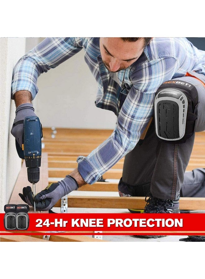 REXBETI REXBETI Knee Pads for Work, Construction Knee Pads for Men, Heavy Duty Comfortable Anti-slip Foam Gel for Gardening Flooring and Cleaning, Strong Stretchable Straps, Gray  - Image 4
