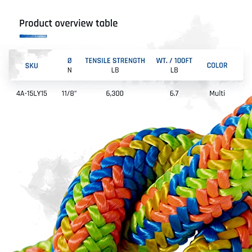 Pelican Rope Arborist Rope 11.8mm x 120Ft, USA Made High-Strength 24-Strands Static Climbing Rope - 7,000 lb Strength for Tree Climbing, Pulling, Outdoors & Swing - Viper, Plain End - Image 3