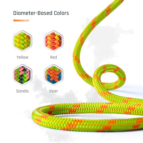 Pelican Rope Arborist Rope 11.8mm x 120Ft, USA Made High-Strength 24-Strands Static Climbing Rope - 7,000 lb Strength for Tree Climbing, Pulling, Outdoors & Swing - Viper, Plain End - Image 2