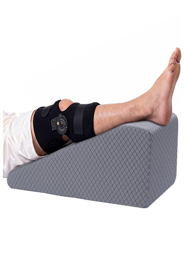 HOMBYS Leg Elevation Pillow for After Surgery, Knee Replacement & Recover, Wedge Pillow for Knee, Hip, Ankle Support, Home Recovery Equipment (Grey, 27in×11.6in×9in) - Image 1