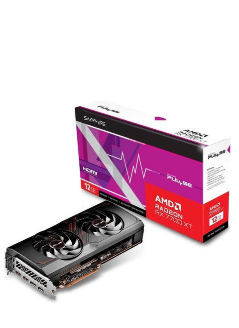 PULSE Radeon RX 7700 XT 12GB GDDR6, 5nm RDNA 3 Architecture, 2544 MHz Boost Clock, 2171 MHz Game Clock, 3456 Stream Processors, 54 Compute Units, 48MB Infinity Cache, 4K Display Support, PCIe 4.0, Dual HDMI & DisplayPort 2.1, Dual-X Cooling, AMD FidelityFX Super Resolution, FreeSync, TriXX Boost, 2.5 Slot ATX Form Factor | 11335-04-20G