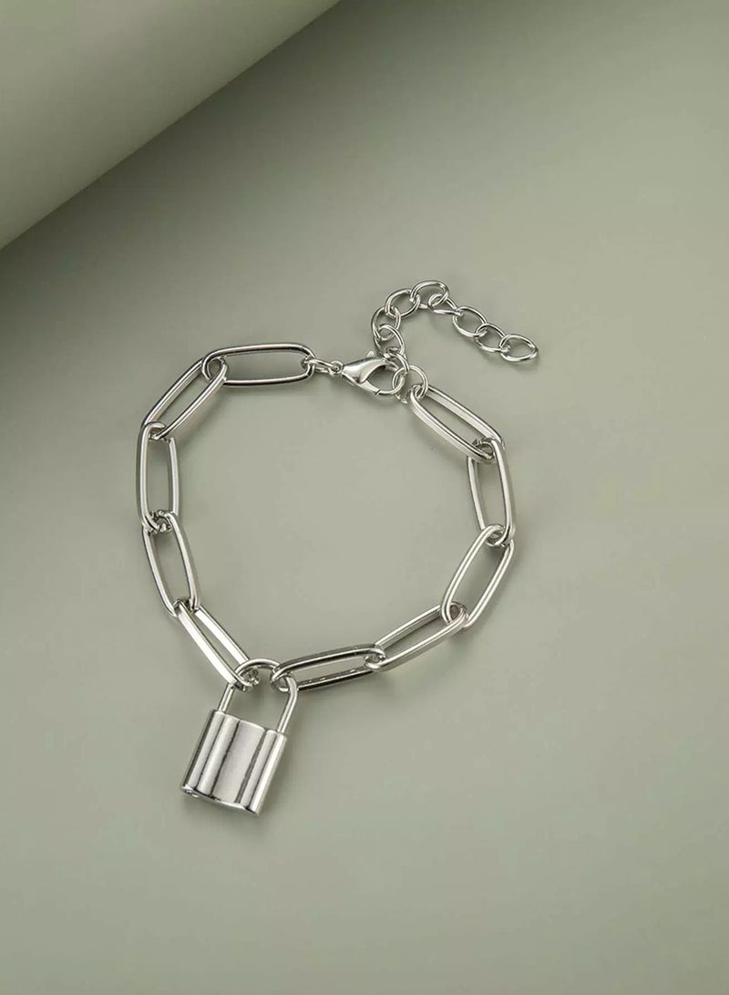 Men Lock Charm Chain Bracelet  - Image 1