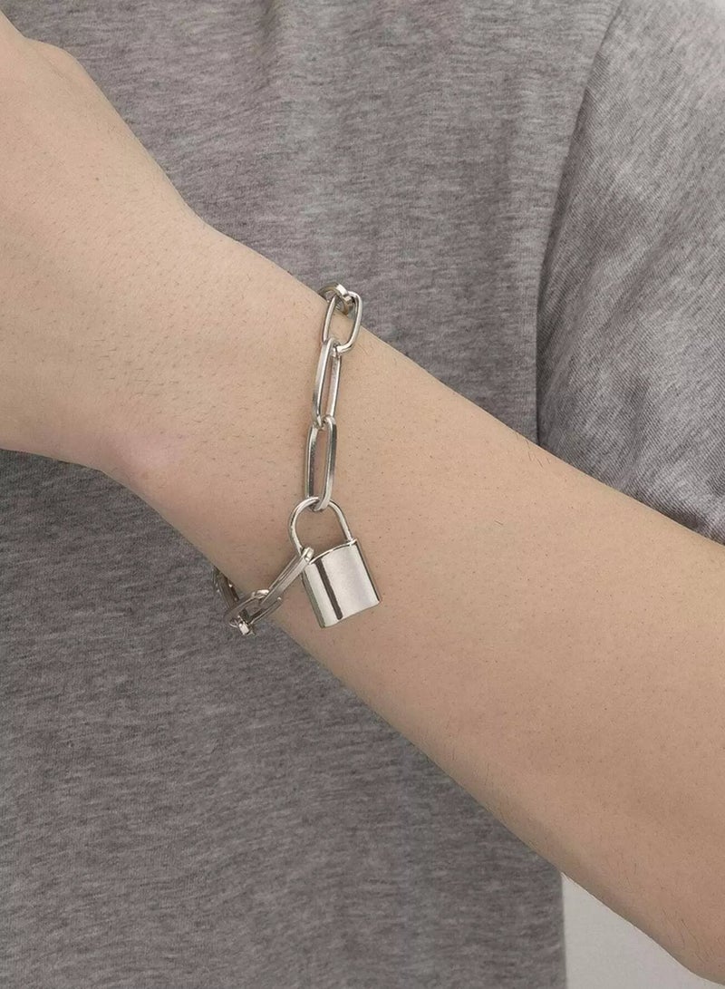 Men Lock Charm Chain Bracelet  - Image 2