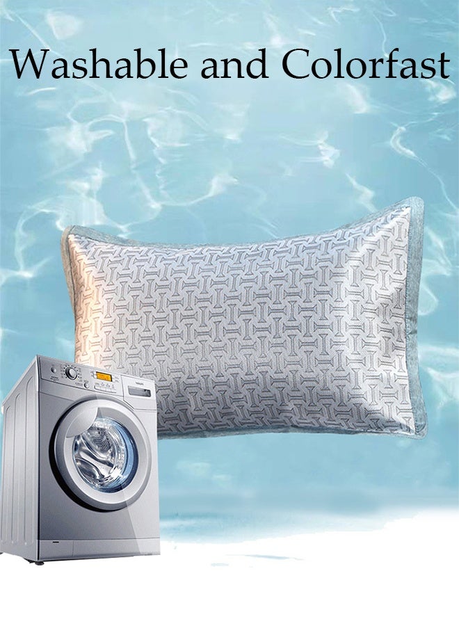 DUNISO 2PCS Cooling Pillow Cases Luxury Soft Smooth Pillow Covers for Skin and Hair Care Comfortable and Breathable Ice Silk for Hot Sleepers Hair and Skin Friendly  - Image 5