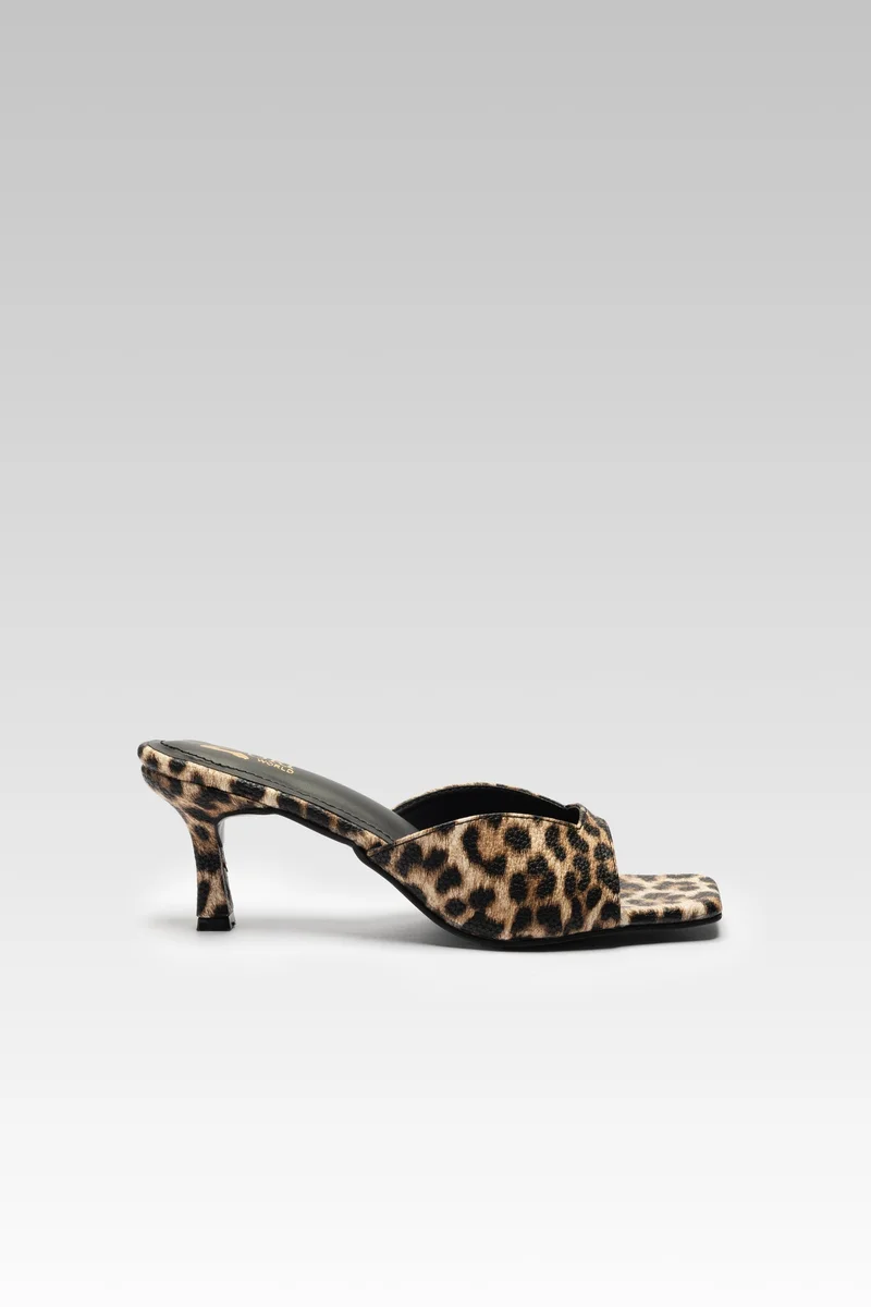 ZORIWORLD Leopard Print Heels for Women Vegan Leather Heels 3 Inch