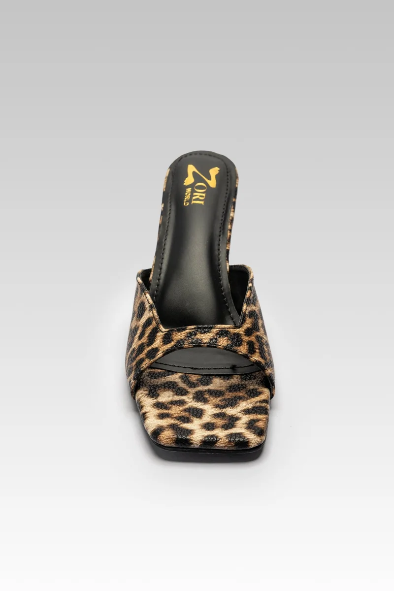 ZORIWORLD  Leopard Print Heels for Women Vegan Leather Heels 3 Inch for Women | Best Price UAE