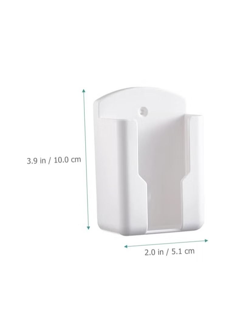 SYOSI 4 Pcs Wall Remote Holders, Wall Phone Holder Air Conditioner Remote Control Storage Box Headboard Wall Mount Phone Holder TV Remote Storage Box (White) - Image 3