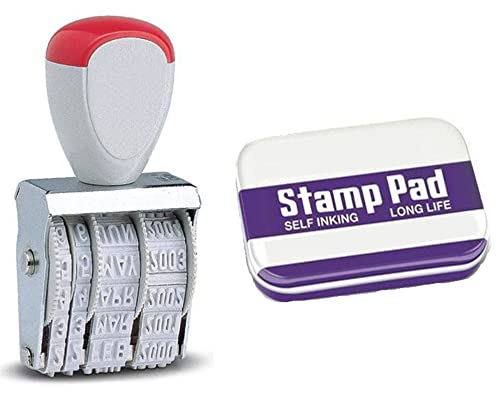 Dinojames Dater Stamp with violet Stamp Pad date adjustable - Image 1