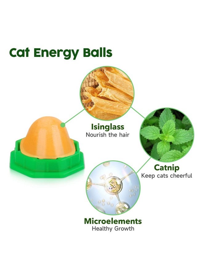 Potaroma 6 Pack Cat Energy Ball Toys, Includes Catnip, Edible Kitty Toys for Cats Lick, Safe Healthy Kitten Chew Toys, Teeth Cleaning Dental Cat Toy, Cat Wall Treats - Image 2