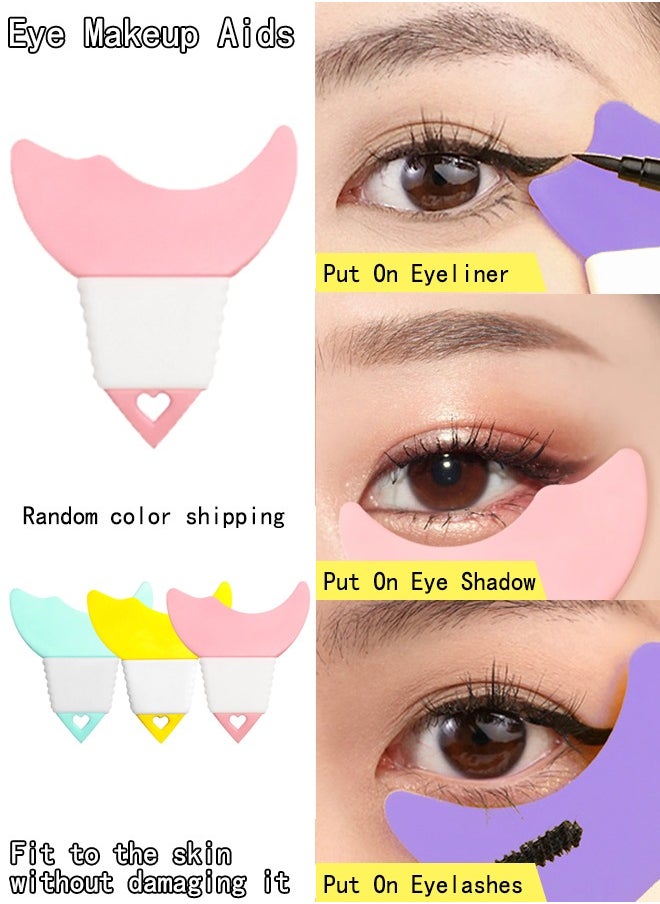 NIBEMINENT - Mini Portable silicone makeup tool (stencil) with a unique design that helps you draw and define eyeliner and mascara Random color - Image 1