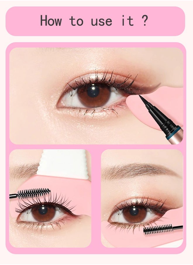NIBEMINENT - Mini Portable silicone makeup tool (stencil) with a unique design that helps you draw and define eyeliner and mascara Random color - Image 1