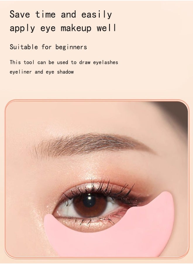 NIBEMINENT - Mini Portable silicone makeup tool (stencil) with a unique design that helps you draw and define eyeliner and mascara Random color - Image 1