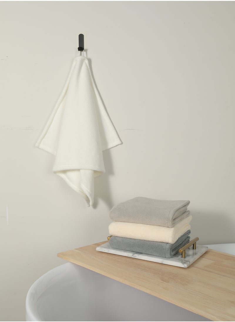 DrSleeep White Face Towel - Ultra-Soft Coral Fleece, Absorbent, Lightweight, and Gentle on Sensitive Skin - Easy to Use, Quick-Dry and Durable for Everyday Comfort  - Image 1