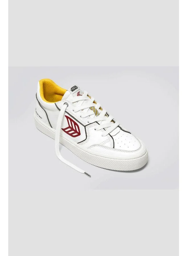 كاريوما STAR WARS VALLELY White Leather Fighter Pilot Red Logo Sneaker